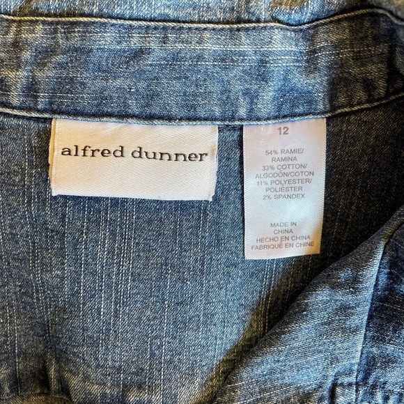 Alfred Dunner Denim Button Down Tank Top Size 12 - Picture 5 of 5
